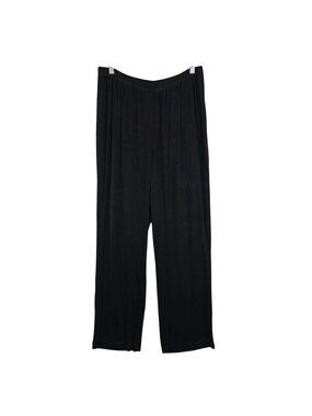 Womens Maggie Barnes Black Slinky Elastic Waist Pants Acetate Stretch OX 14/16